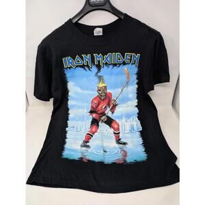 Vintage 2008 Iron Maiden Team Canada Hockey T-Shirt Somewhere Back In Time M